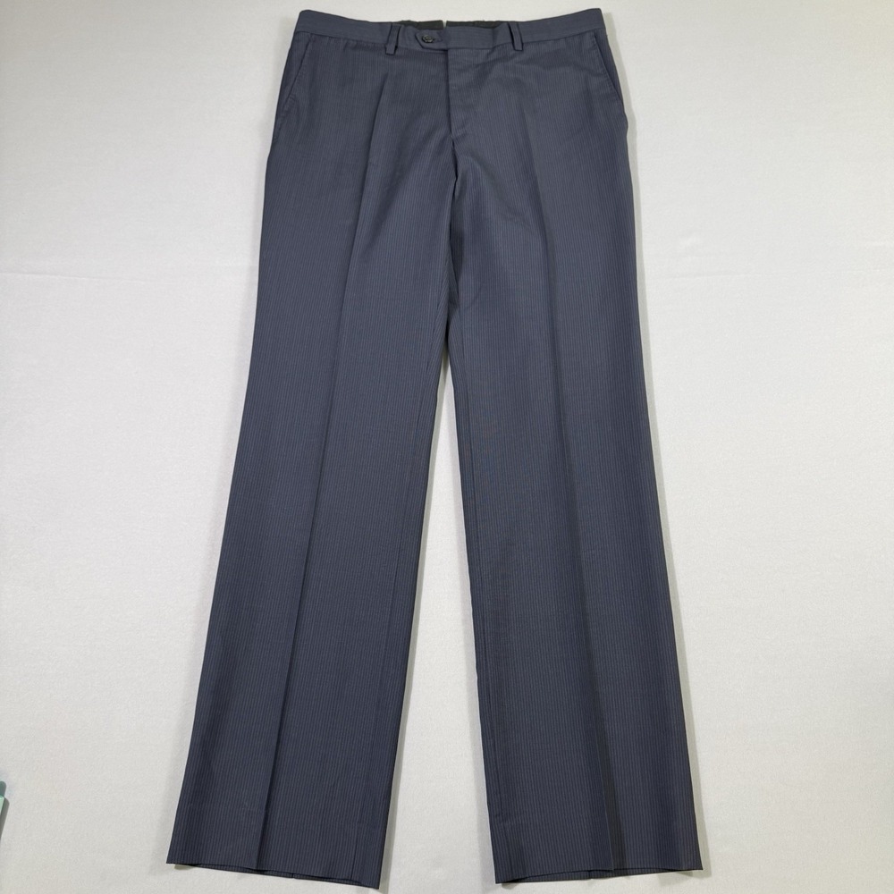 Gianni Versace Dress Pants Mens Size 33US, 50EU Navy Blue Flat Front Wool Blend